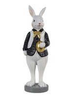 Clayre & Eef Zwarte Decoratie konijn 7*7*20 cm 6PR3580