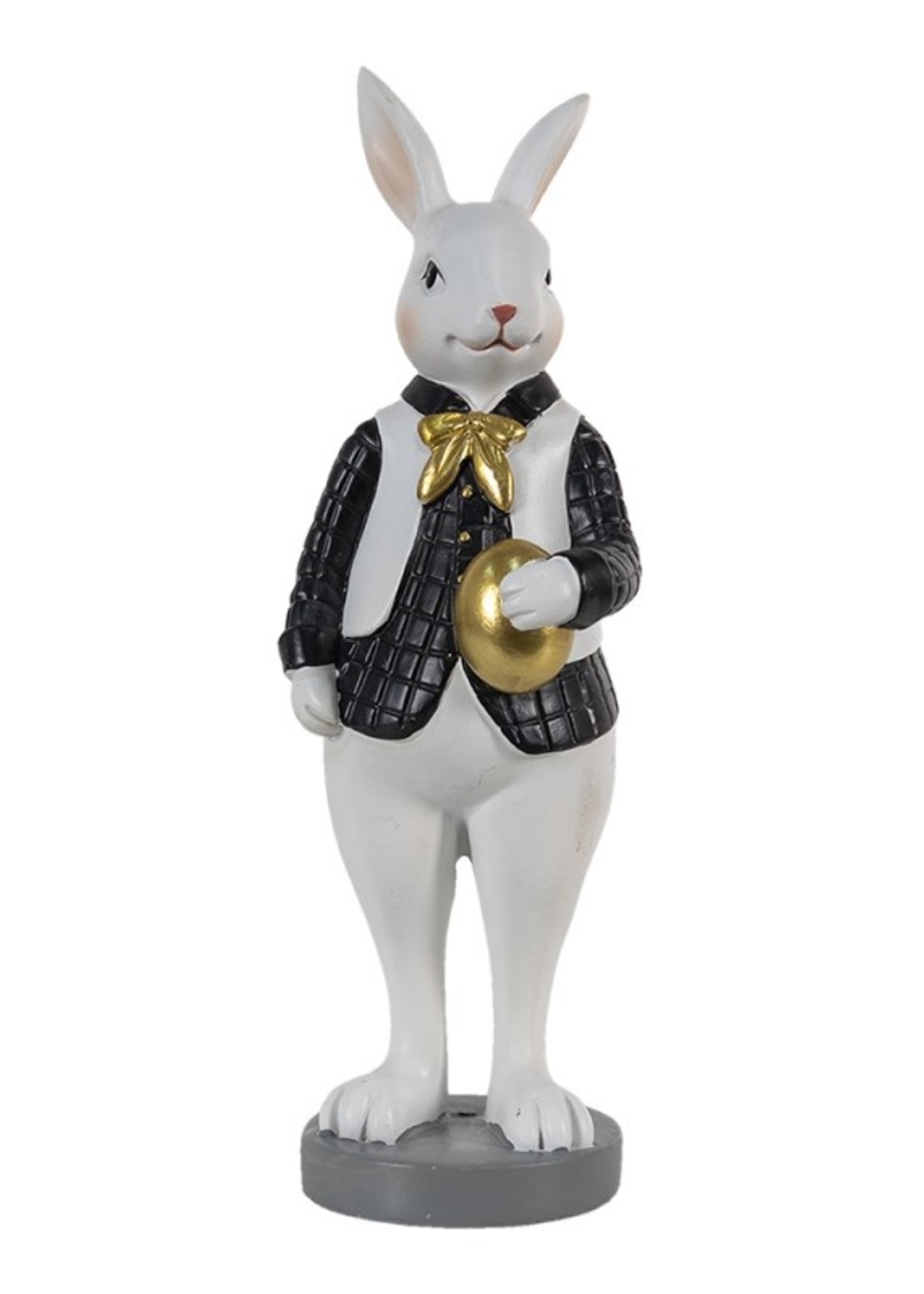Clayre & Eef Zwarte Decoratie konijn 7*7*20 cm 6PR3580