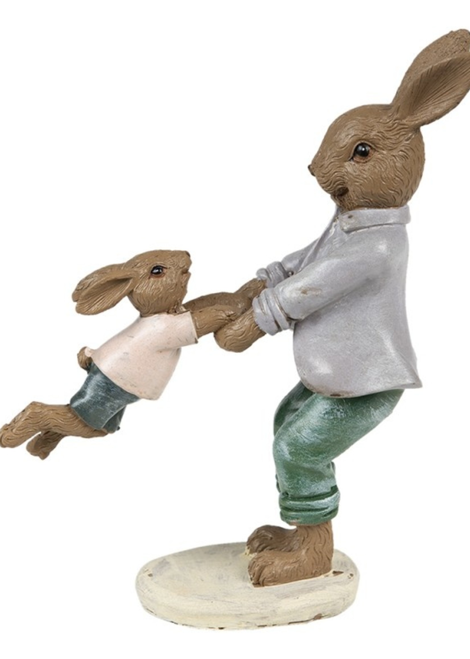 Clayre & Eef Decoratie konijnen 12*5*14 cm 6PR3538