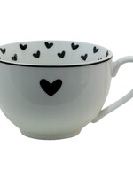 Clayre & Eef Witte Kop en schotel 12*9*7 / Ø 14*2 cm / 220 ml LBSHKS