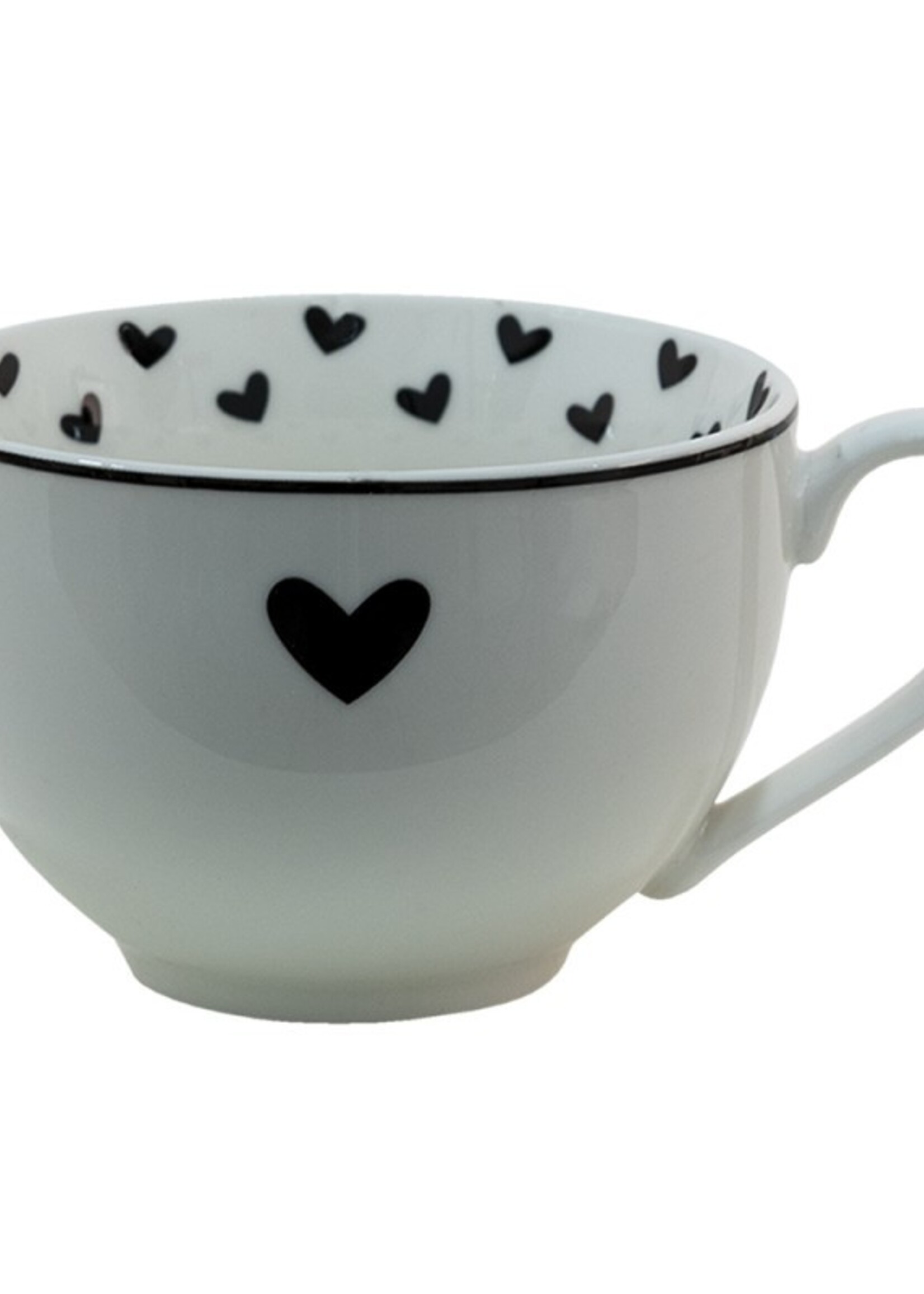 Clayre & Eef Kop en schotel 12*9*7 / Ø 14*2 cm / 220 ml LBSHKS