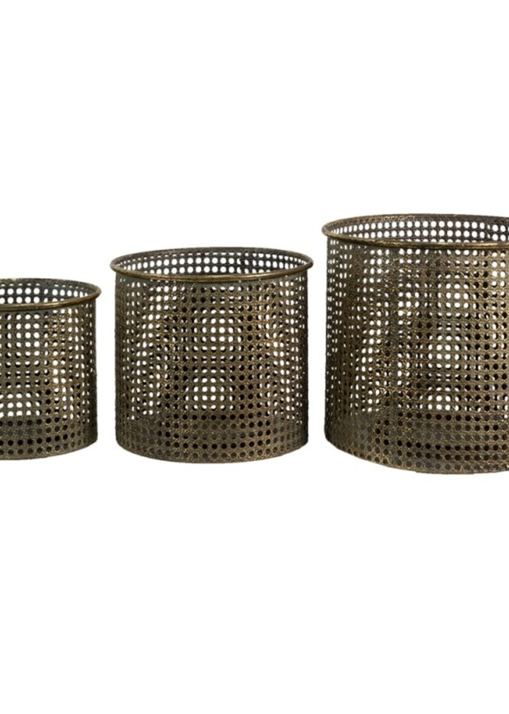 Clayre & Eef Windlicht Set van 3 Ø 33*27 / Ø 27*23 / Ø 21*19 cm 6Y4531