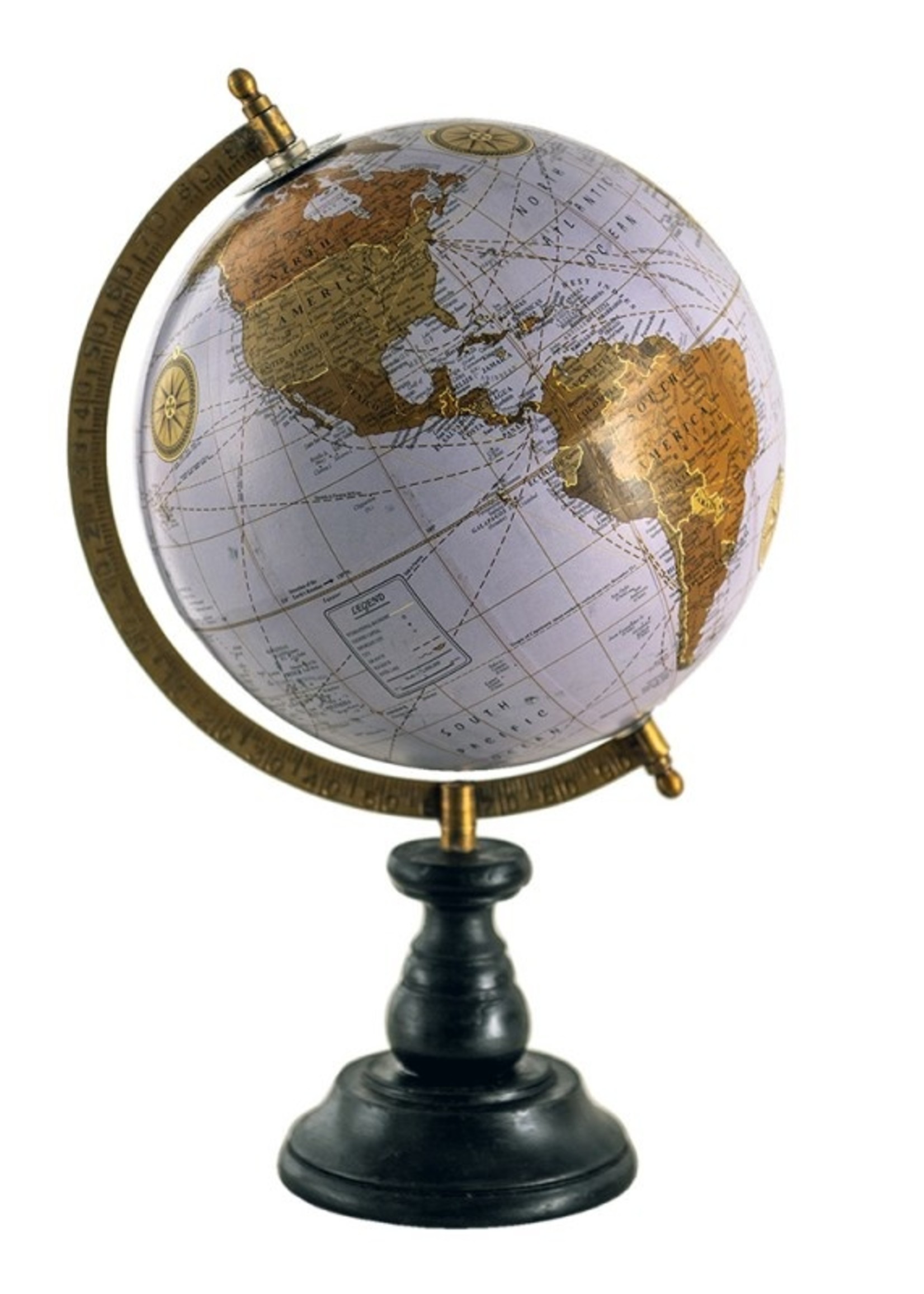 Clayre & Eef Blauwe Wereldbol/globe 22*22*37 cm 64932