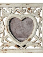Clayre & Eef Cremekleurige Fotolijst 23*2*23 cm / 15*15 cm 2F0857