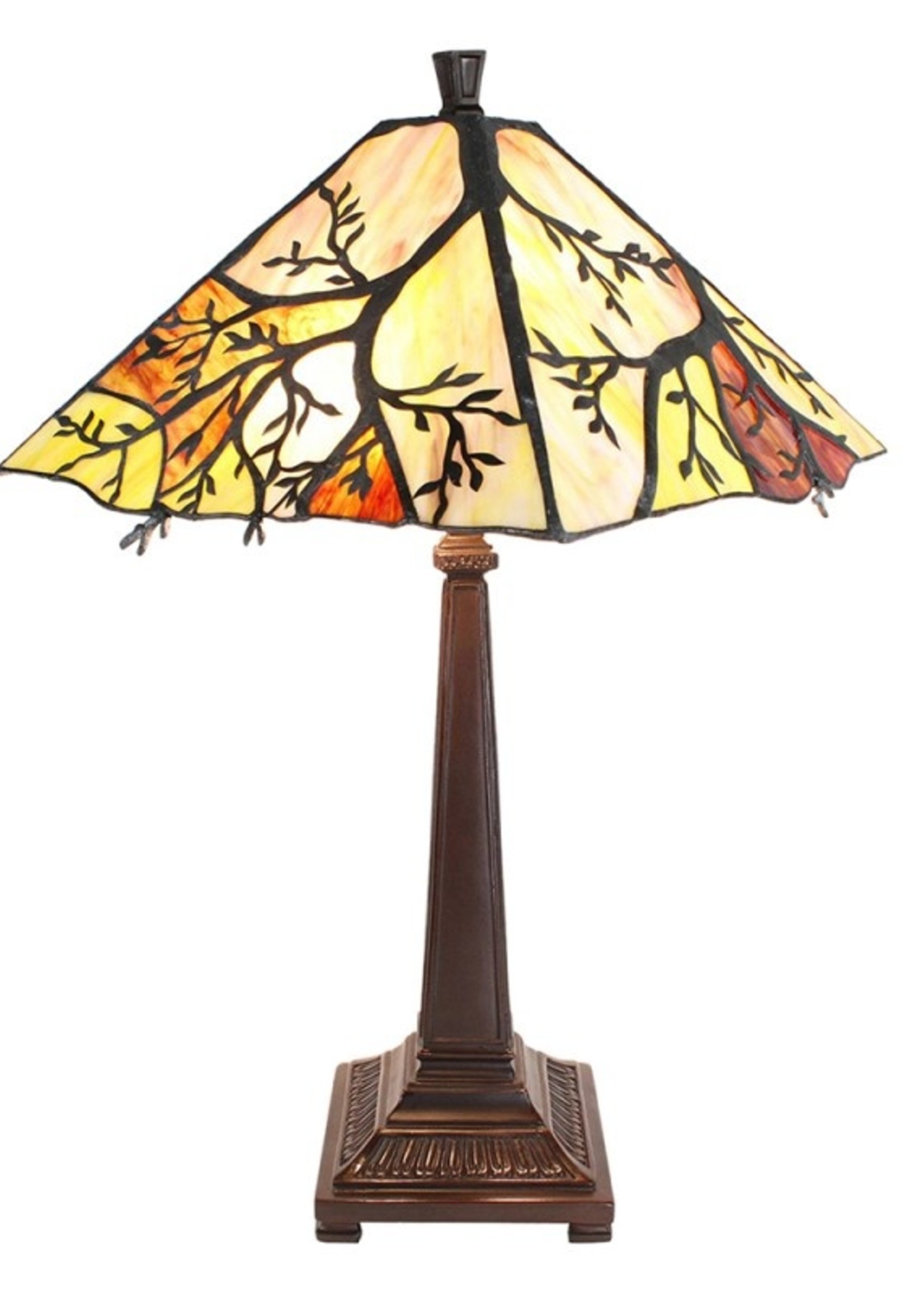Clayre & Eef Tafellamp Tiffany Ø 36*57 cm E27/max 2*60W 5LL-6226