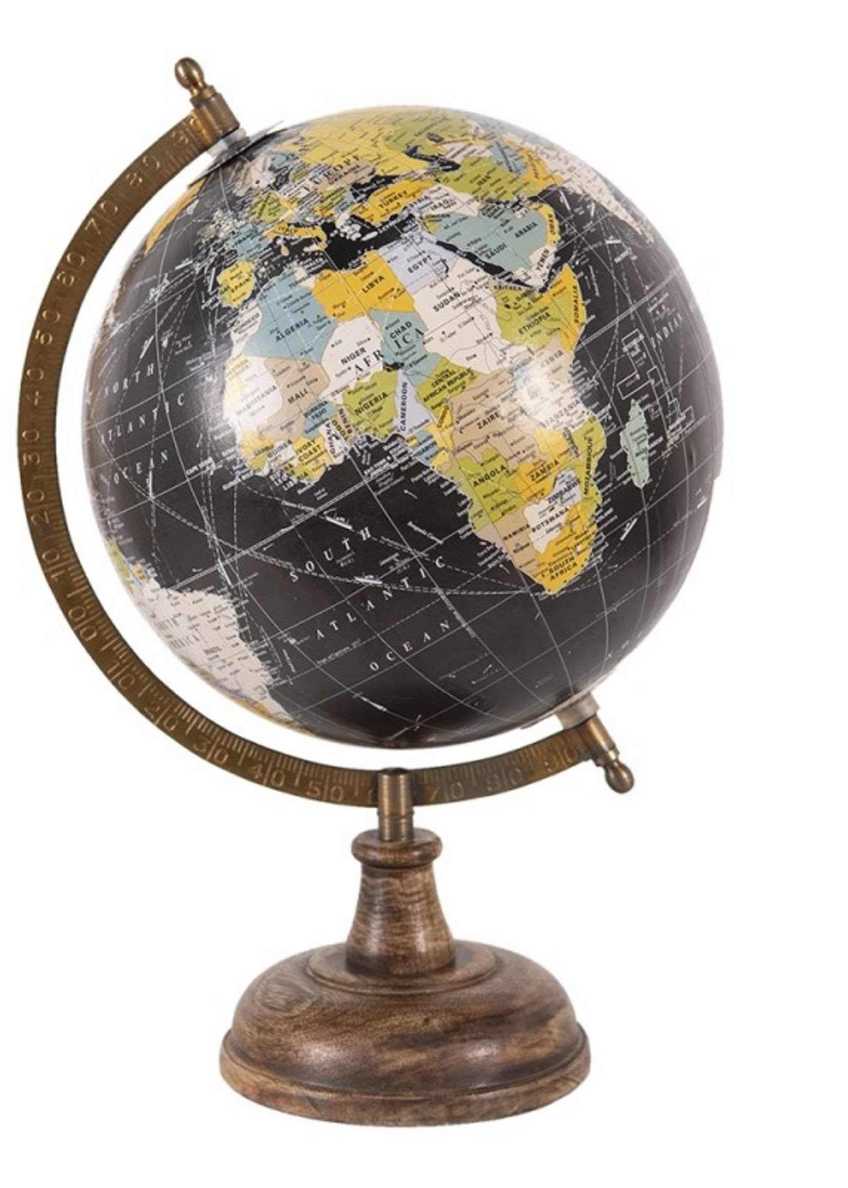 Clayre & Eef Wereldbol/globe 22*22*37 cm 64914