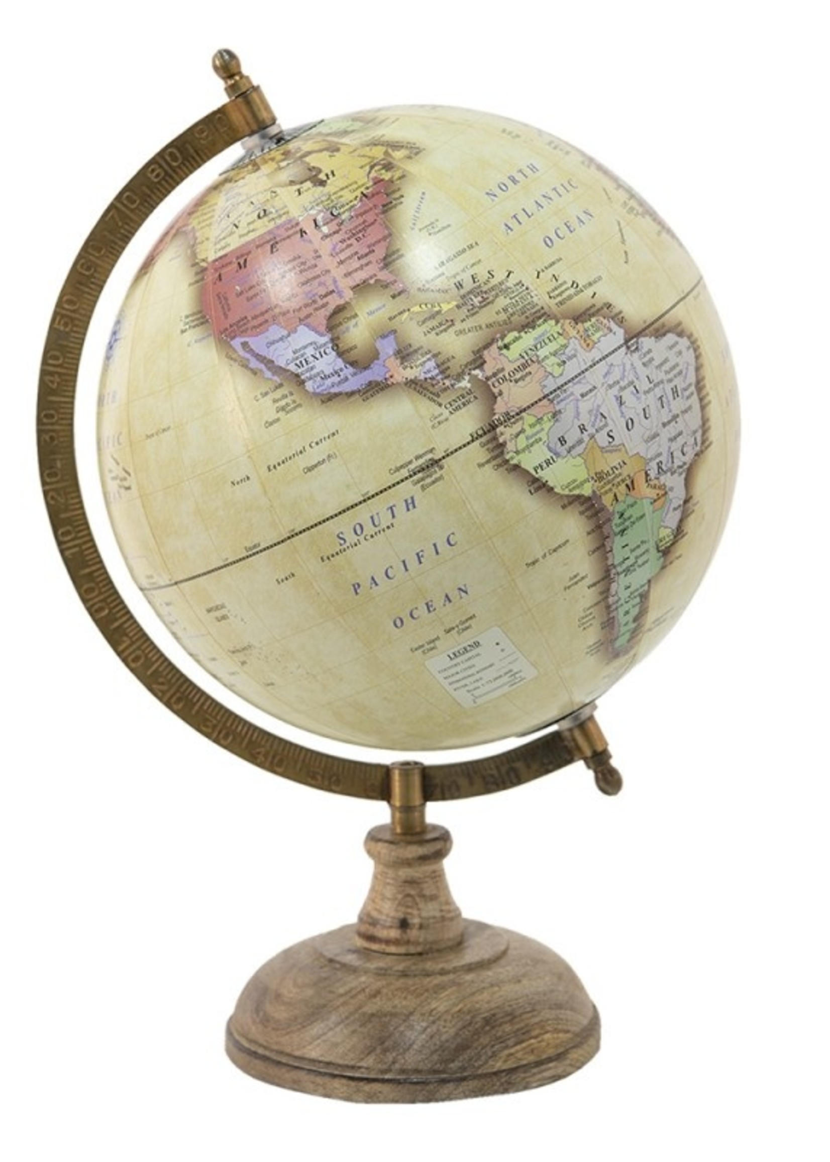 Clayre & Eef Wereldbol/globe 22*22*37 cm 64913