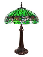 Clayre & Eef Tafellamp Tiffany Ø 41*59 cm E27/max 2*60W 5LL-9337GR