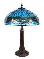 Clayre & Eef Tafellamp Tiffany Ø 41*57 cm E27/max 2*40W 5LL-9337BL