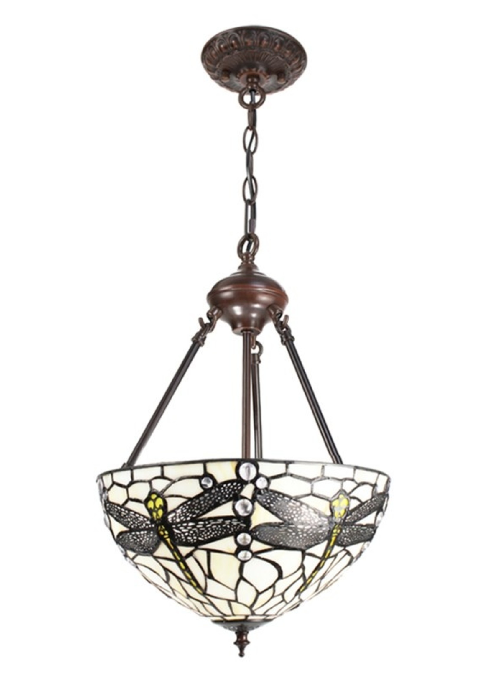 Clayre & Eef Lampe suspendue Tiffany Ø 31*126 cm E27/max 2*40W 5LL-9336W