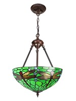 Clayre & Eef Lampe suspendue Tiffany Ø 31*155 cm E27/max 2*60W 5LL-9336GR