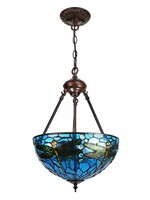 Clayre & Eef Lampe suspendue Tiffany Ø 31*155 cm E27/max 2*60W 5LL-9336BL