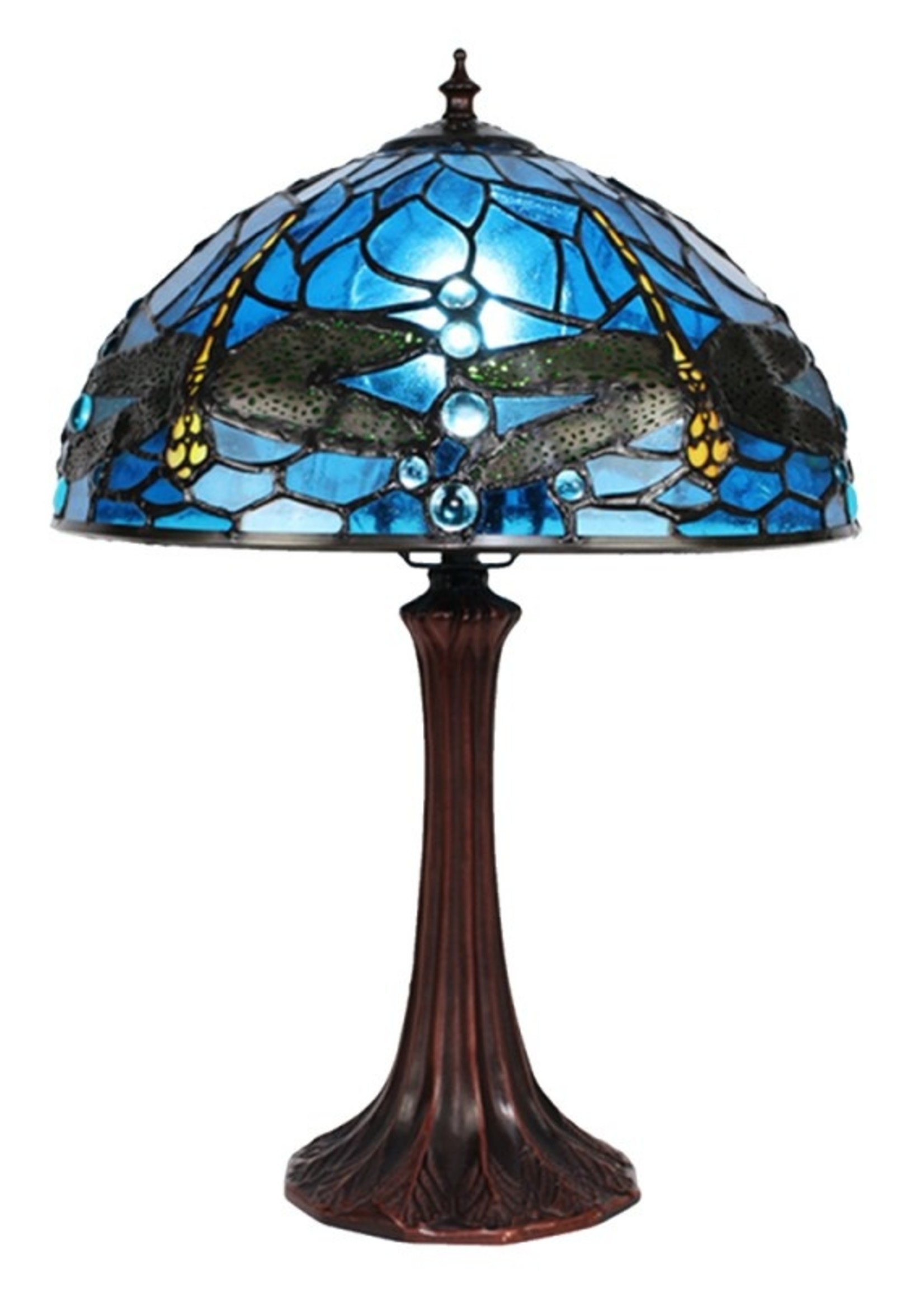Clayre & Eef Tafellamp Tiffany Ø 31*43 cm E27/max 1*60W 5LL-9335BL