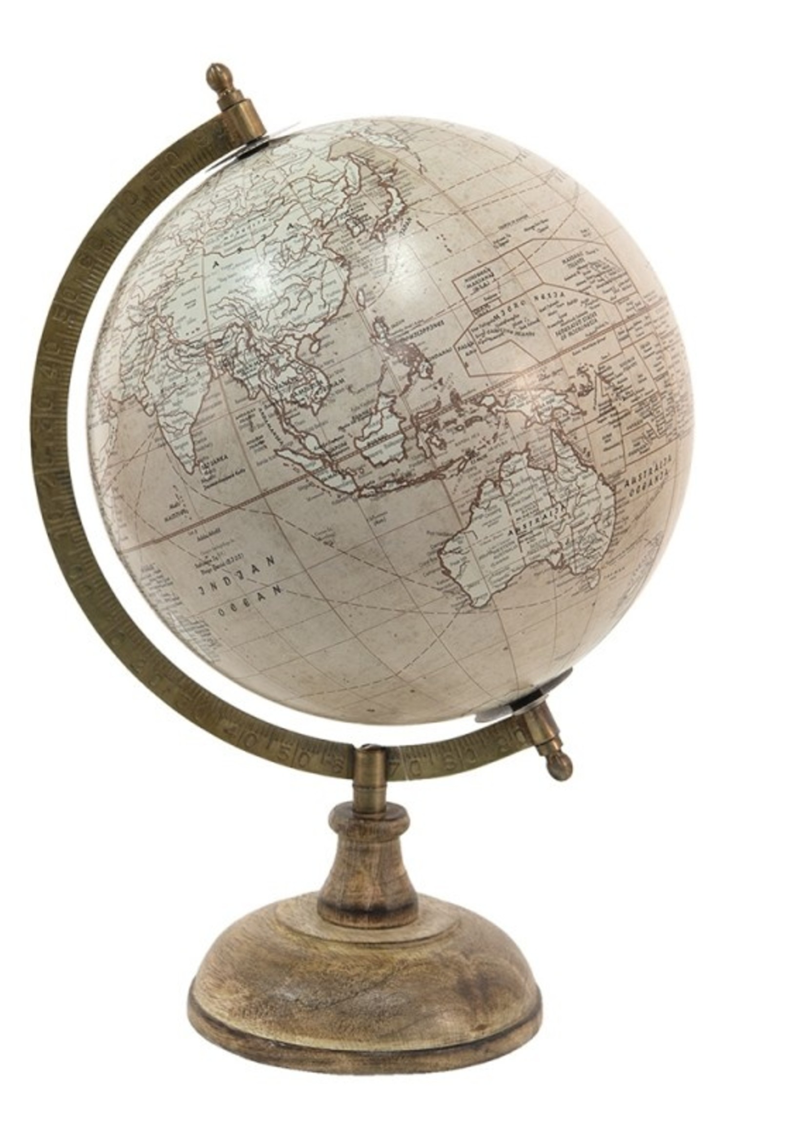 Clayre & Eef Beige Wereldbol/globe 22*22*37 cm 64924