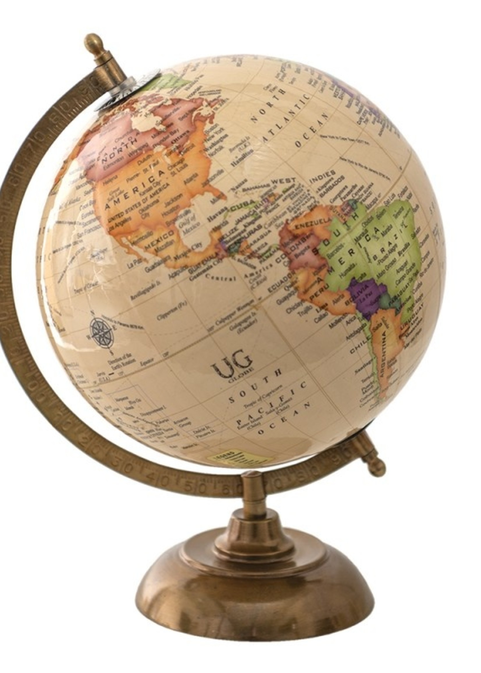 Clayre & Eef Beige Wereldbol/globe 22*22*33 cm 64912