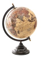Clayre & Eef Beige Wereldbol/globe 22*22*33 cm 64911