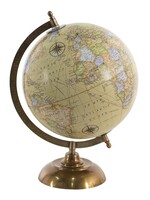 Clayre & Eef Gele Wereldbol/globe 22*22*33 cm 64909