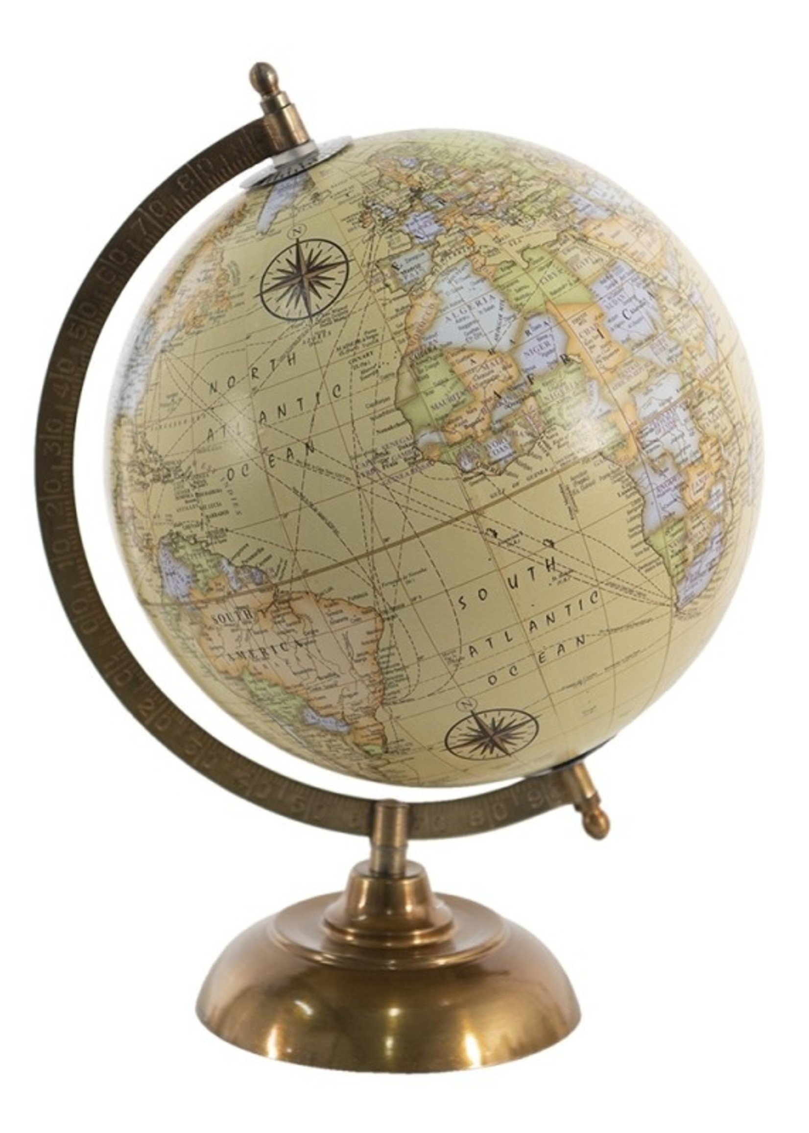 Clayre & Eef Gele Wereldbol/globe 22*22*33 cm 64909
