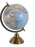 Clayre & Eef Blauwe Wereldbol/globe 22*22*37 cm 64908