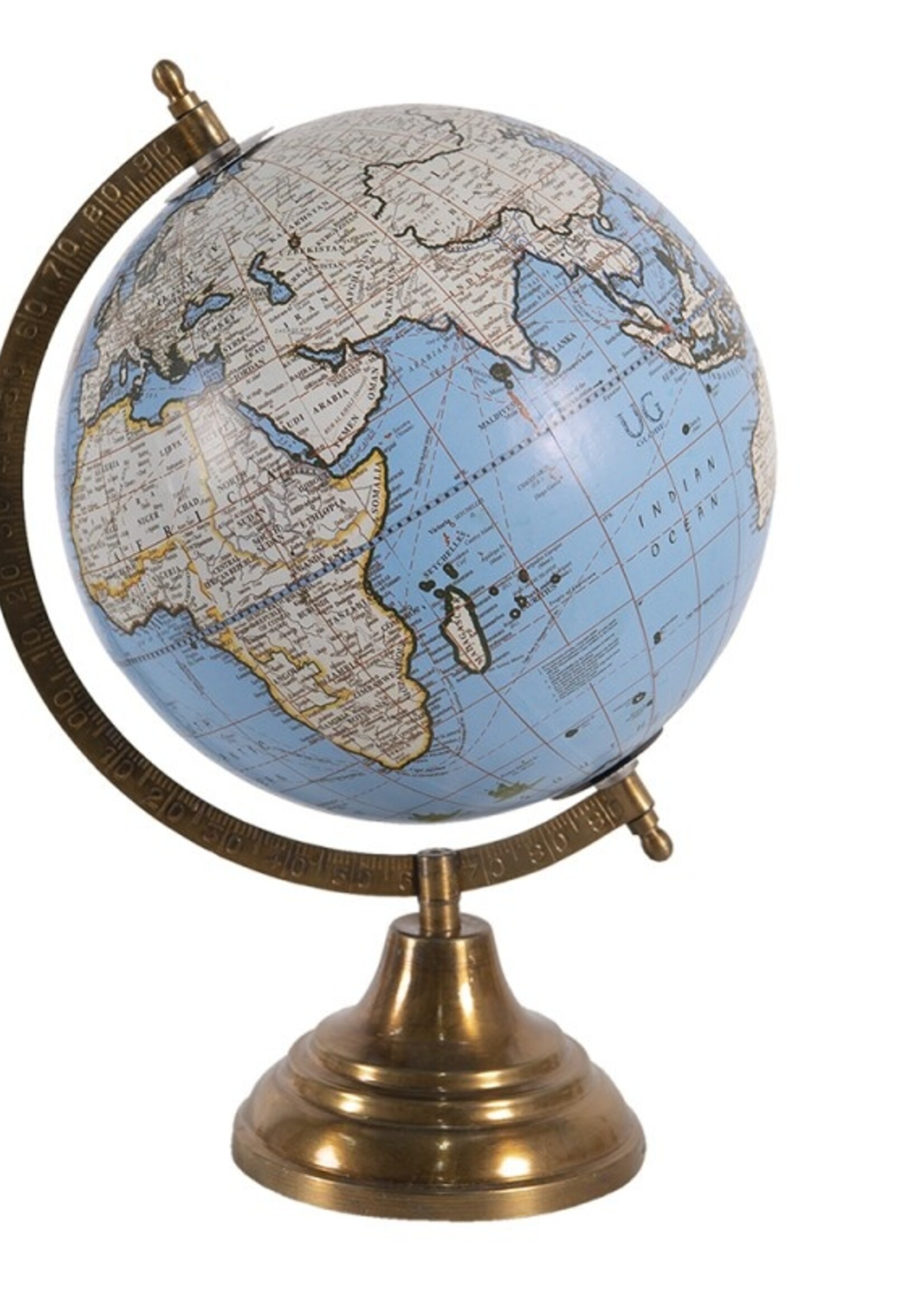 Clayre & Eef Blauwe Wereldbol/globe 22*22*37 cm 64908