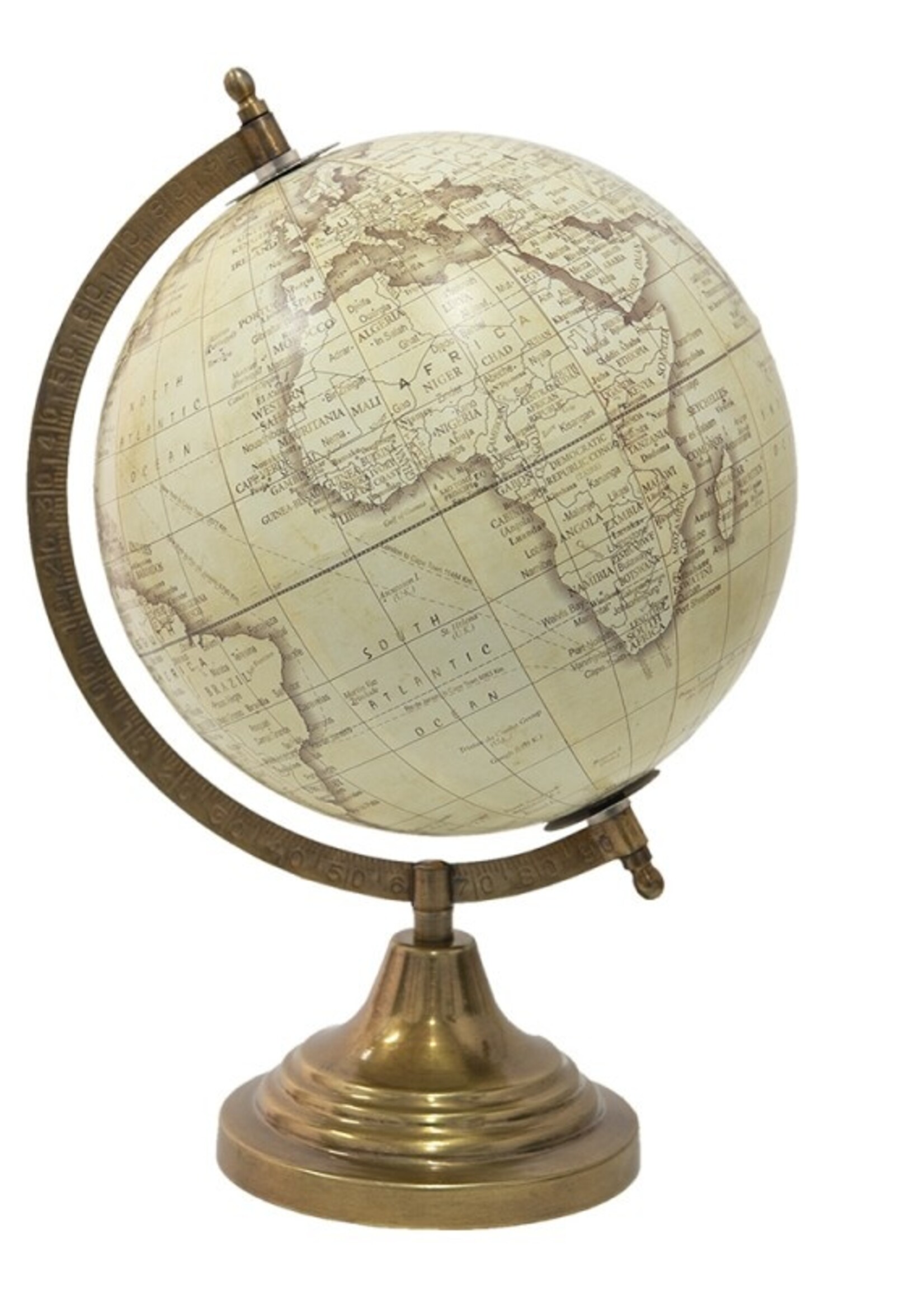 Clayre & Eef Beige Wereldbol/globe 22*22*33 cm 64904