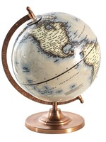 Clayre & Eef Blauwe Wereldbol/globe 22*22*33 cm 64910