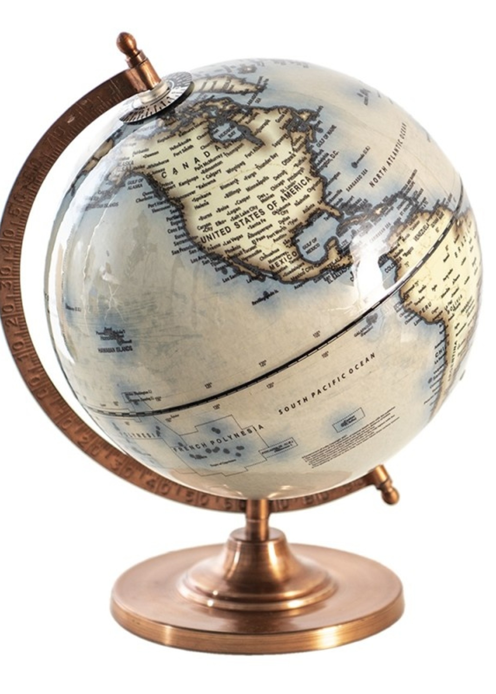 Clayre & Eef Blauwe Wereldbol/globe 22*22*33 cm 64910