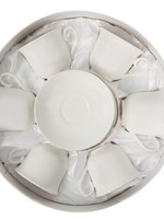 Clayre & Eef Witte Kop en schotel (6) 220 ml 6CE1441