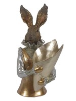 Clayre & Eef Décoration lapin 16*13*30 cm 6PR3600