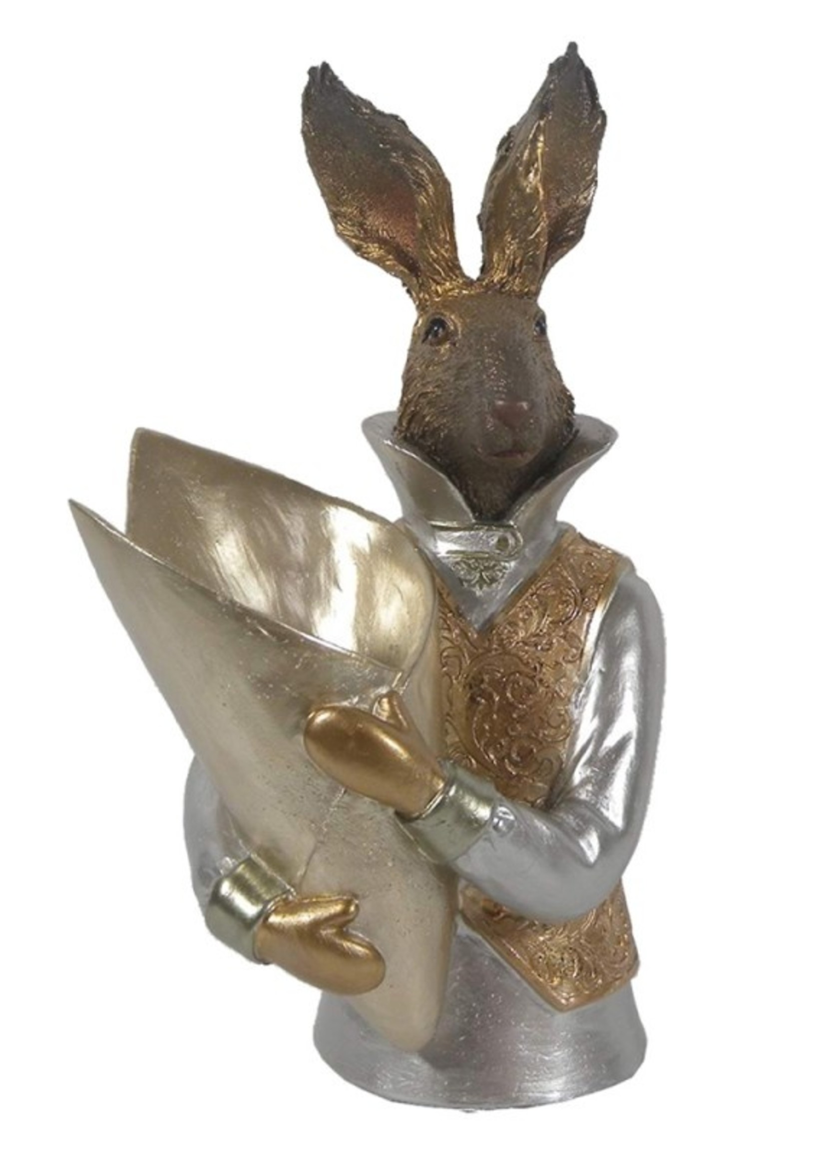 Clayre & Eef Décoration lapin 16*13*30 cm 6PR3599