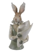 Clayre & Eef Décoration lapin 16*13*30 cm 6PR3594