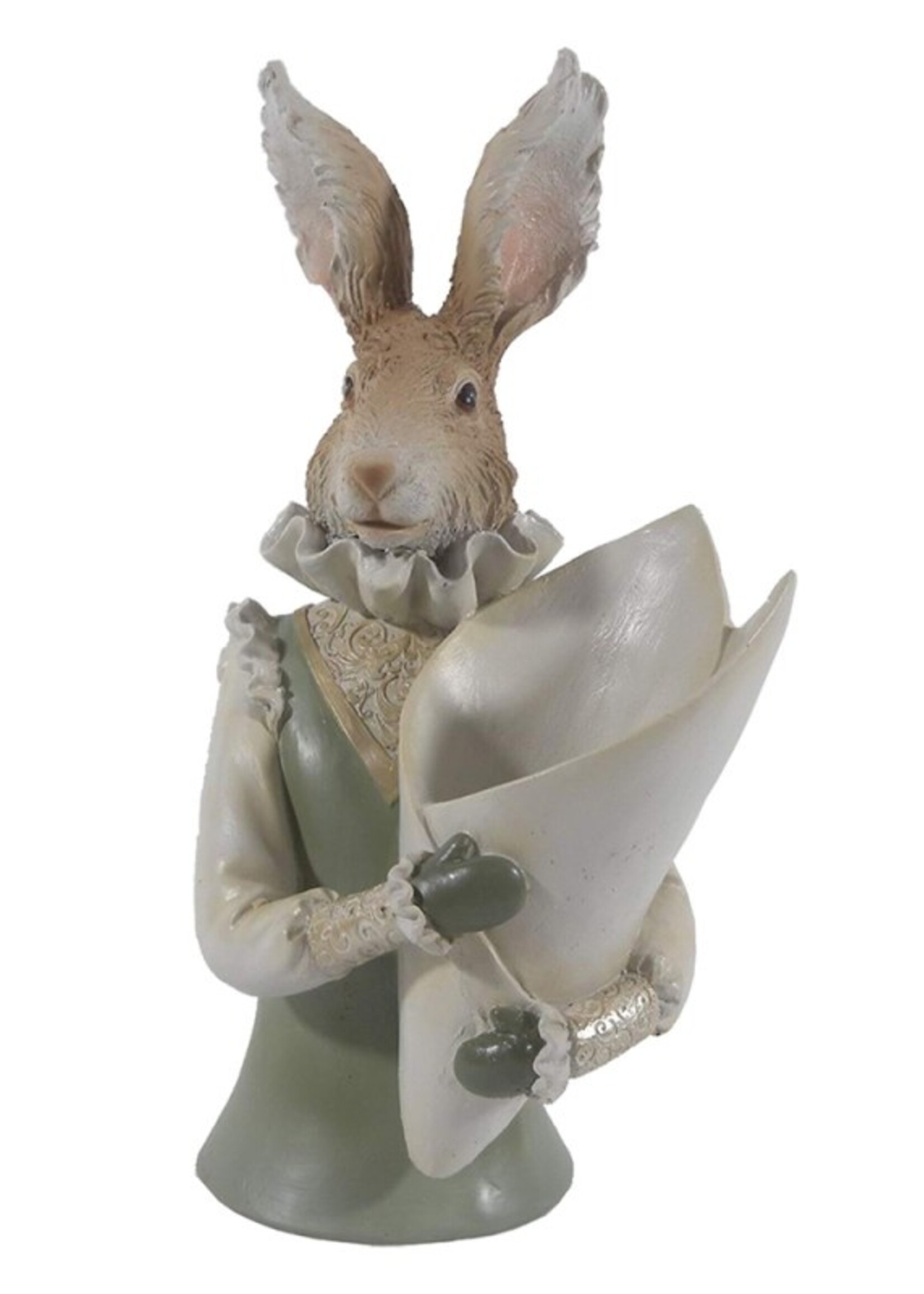 Clayre & Eef Décoration lapin 16*13*30 cm 6PR3594