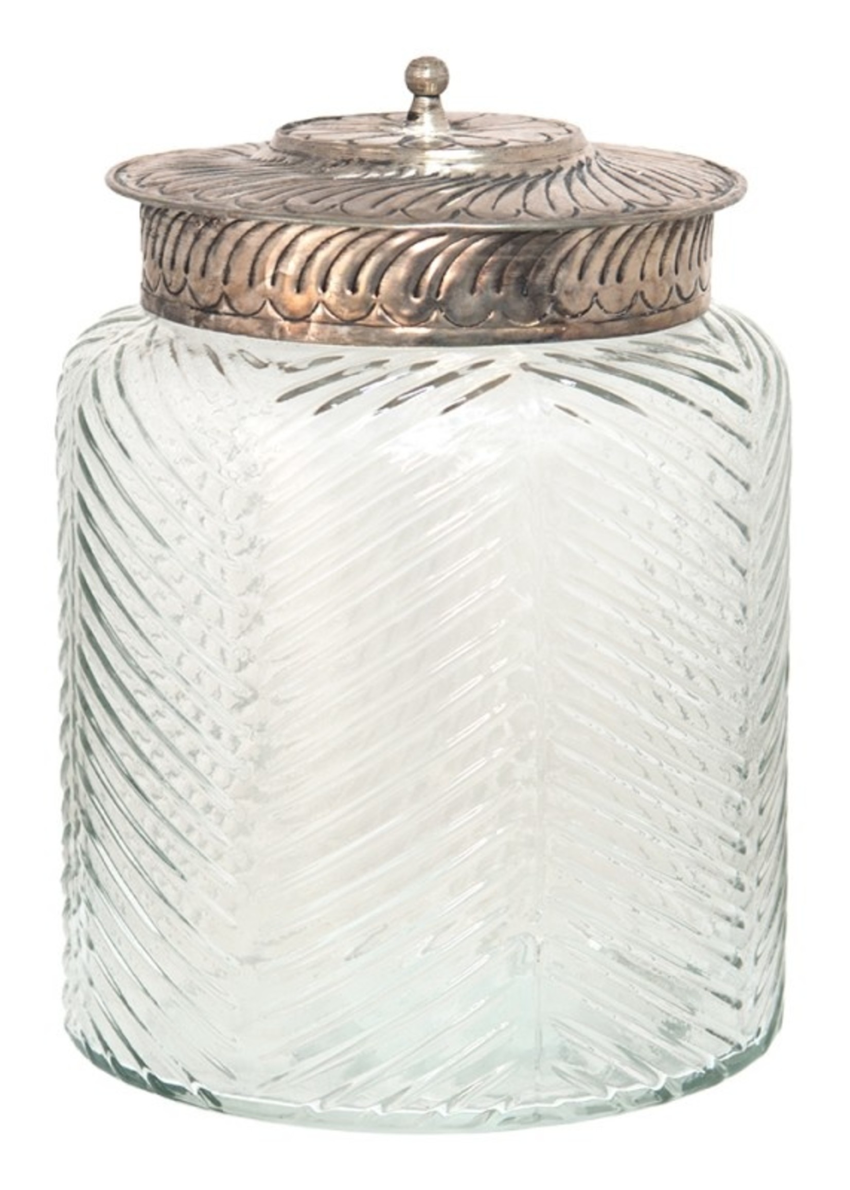 Clayre & Eef Bocal avec couvercle Ø 15*21 cm 6GL3539