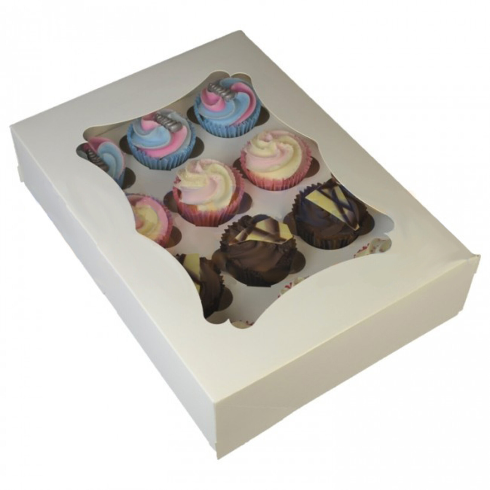 Cupcakedozen.nl Budget doos voor 12 cupcakes (per 25 stuks)