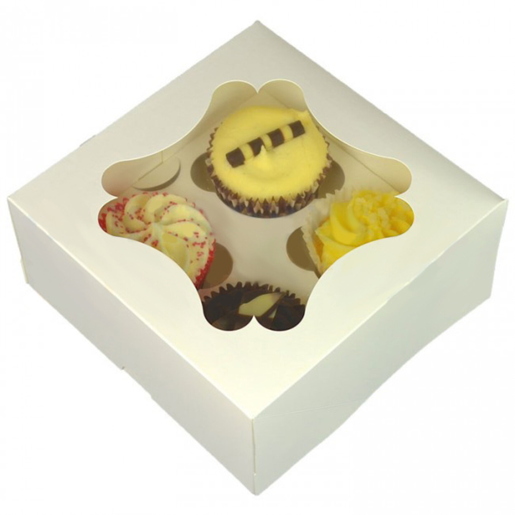 Cupcakedozen.nl Budget doos voor 4 cupcakes (per 25 stuks)