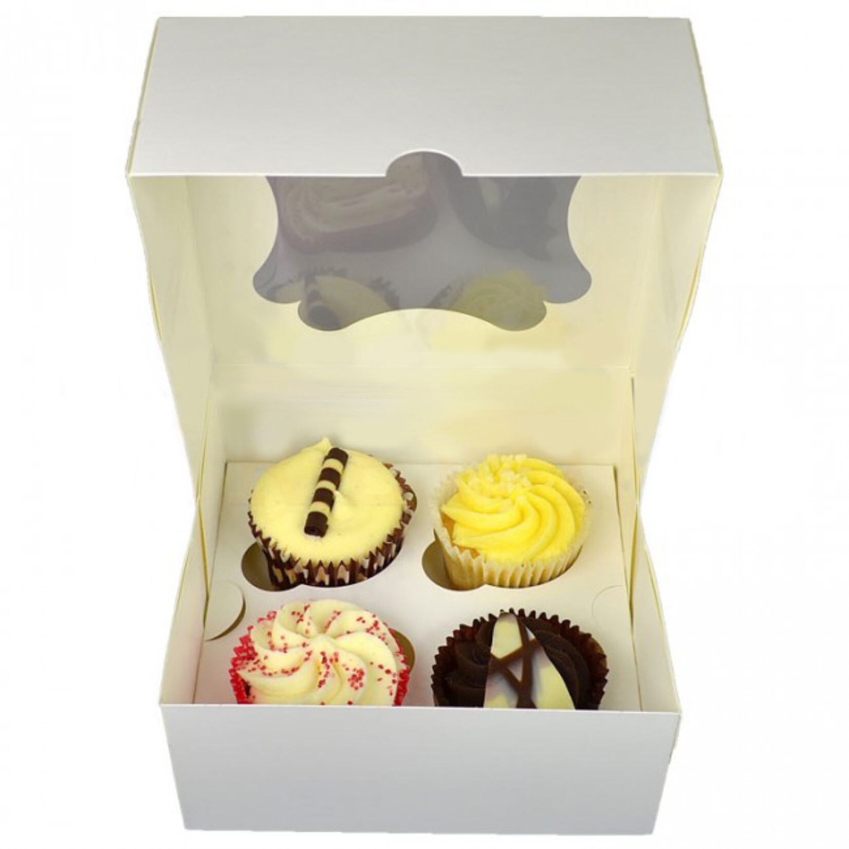 Cupcakedozen.nl Budget doos voor 4 cupcakes (per 25 stuks)