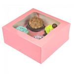 Cupcakedozen.nl Roze doos voor 4 cupcakes (25 st.)