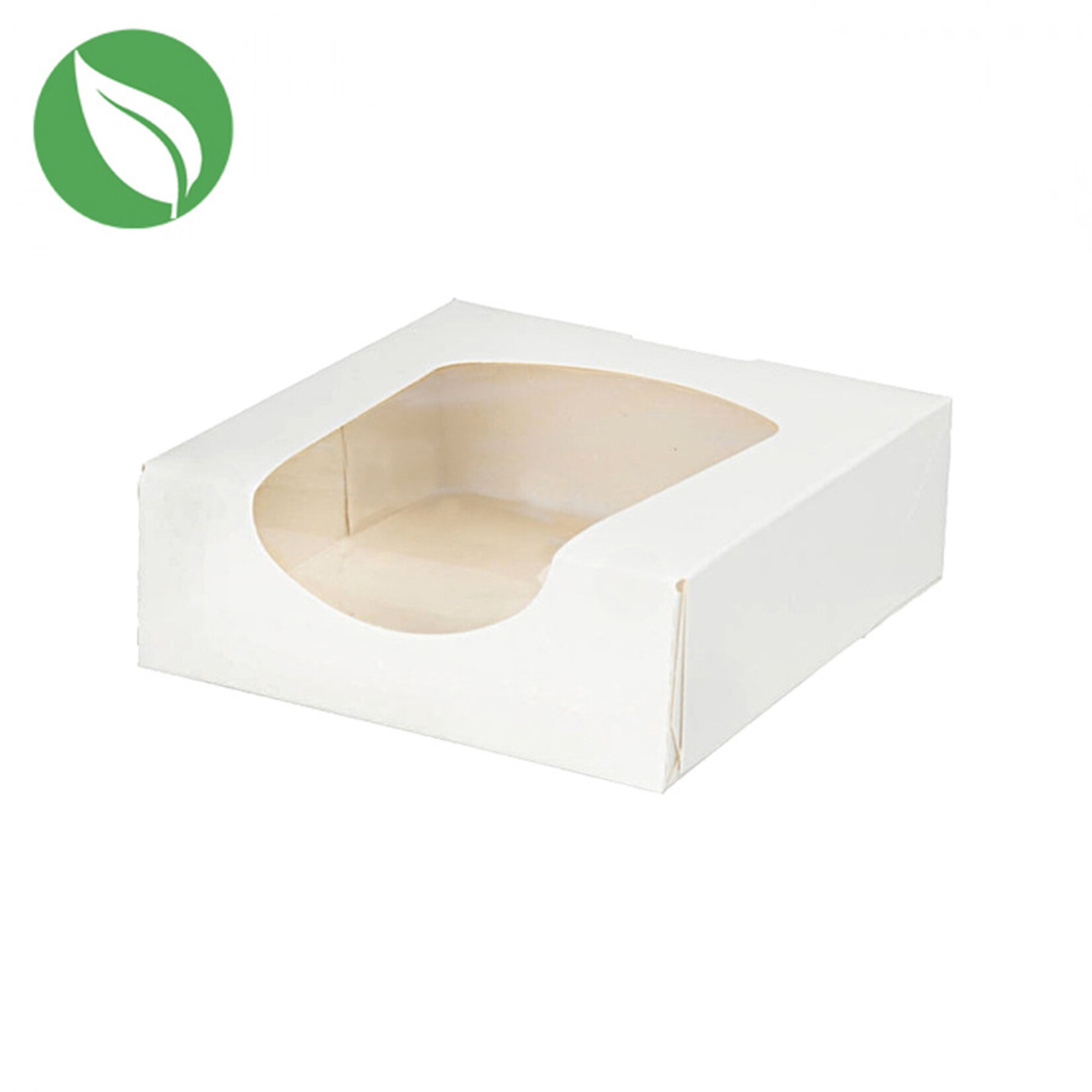 Cupcakedozen.nl biologisch wit doosje voor 1 donut, brownies, macarons, chocolade, etc. (per 250 stuks)