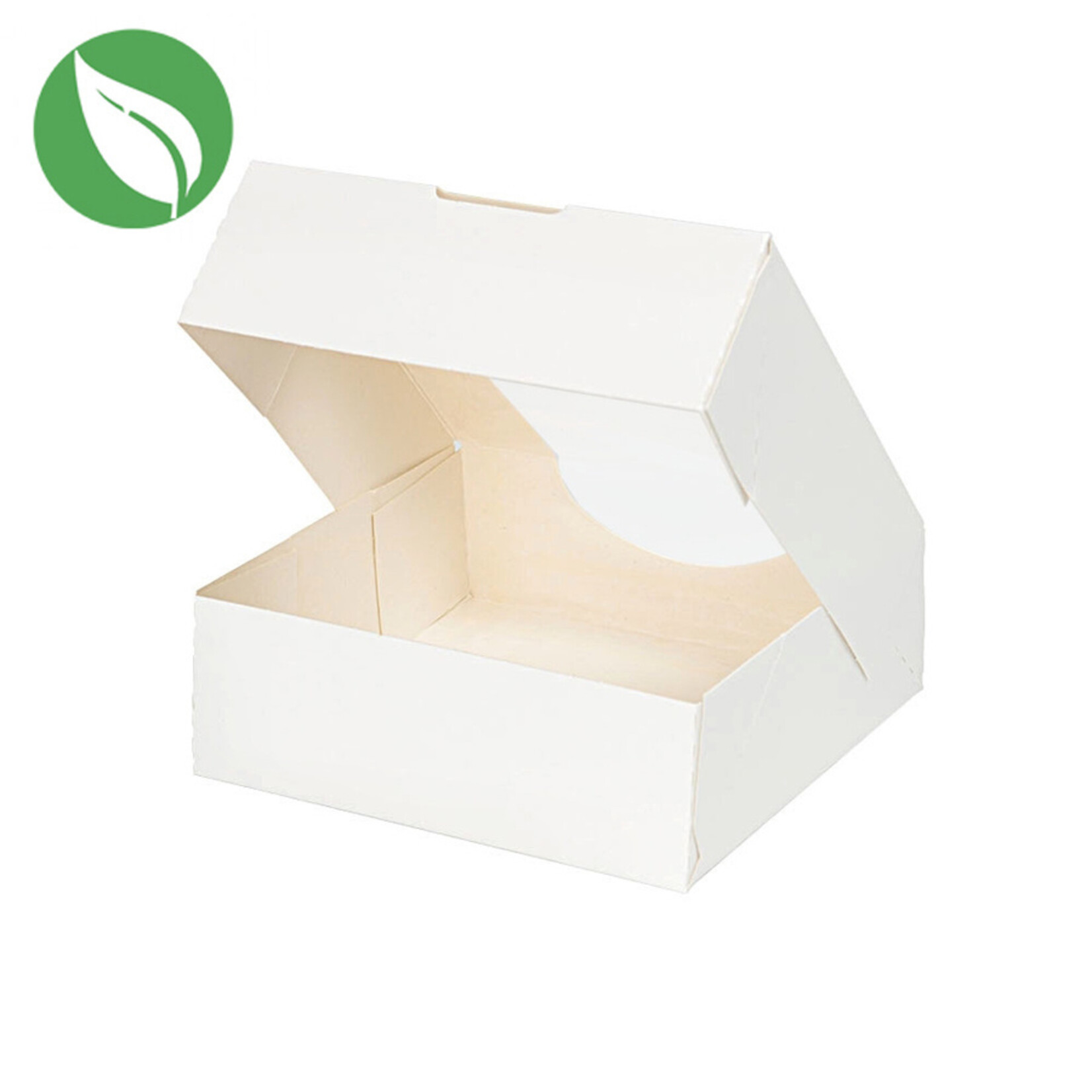 Cupcakedozen.nl biologisch wit doosje voor 1 donut, brownies, macarons, chocolade, etc. (per 250 stuks)