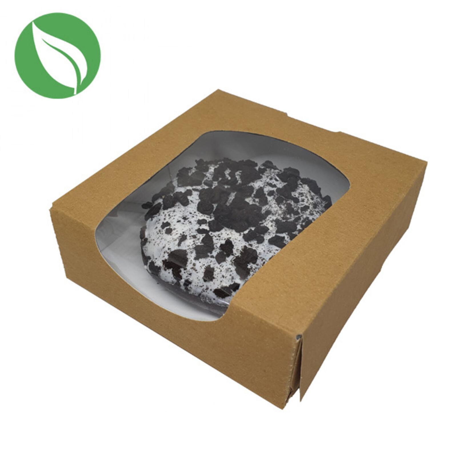 Cupcakedozen.nl Biologisch kraft doosje voor 1 donut, brownies, macarons, chocolade, etc.  (per 250 stuks)