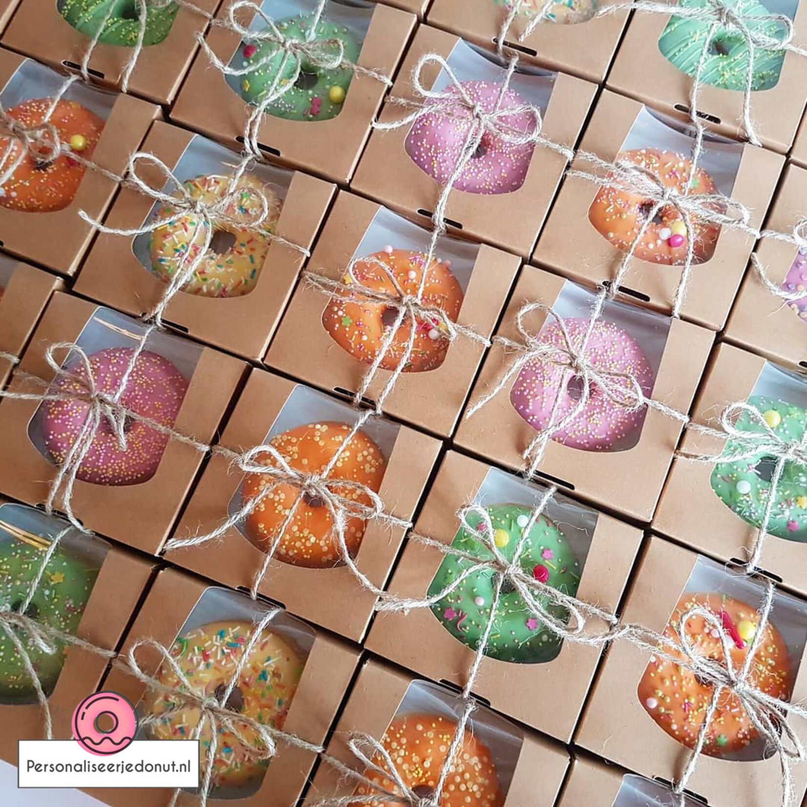 Cupcakedozen.nl Biologisch kraft doosje voor 1 donut, brownies, macarons, chocolade, etc.  (per 250 stuks)