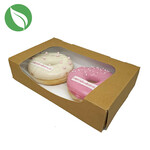 Cupcakedozen.nl Biologisch kraft doosje voor 2 donuts of brownies (400 st.)