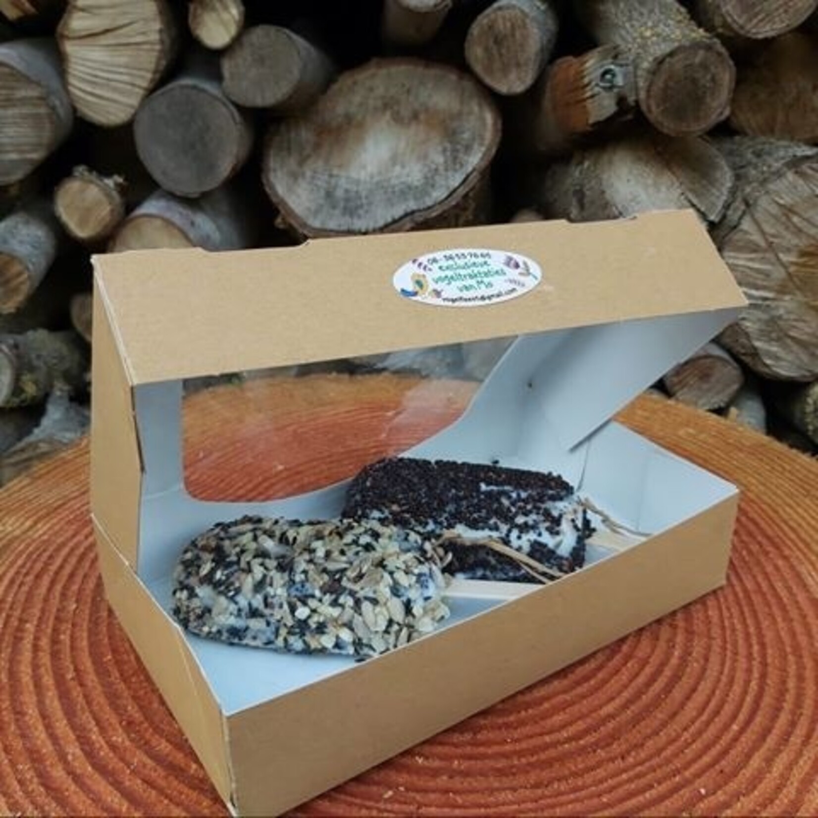 Cupcakedozen.nl Biologisch kraft doosje voor 2 donuts of brownies (per 400 stuks)