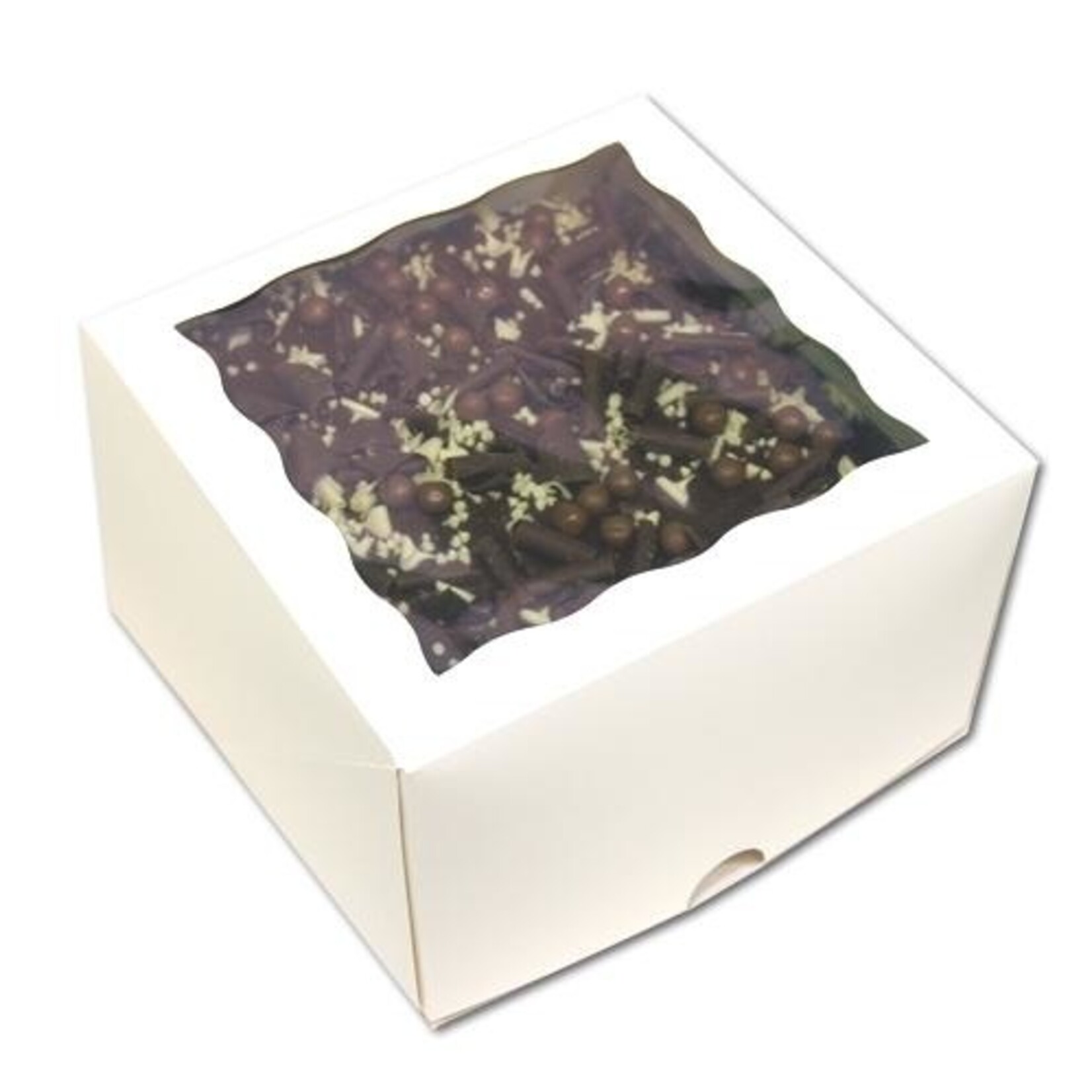 Cupcakedozen.nl Witte taartdoos met venster - 310 x 310 x 152 mm (per 25 stuks)