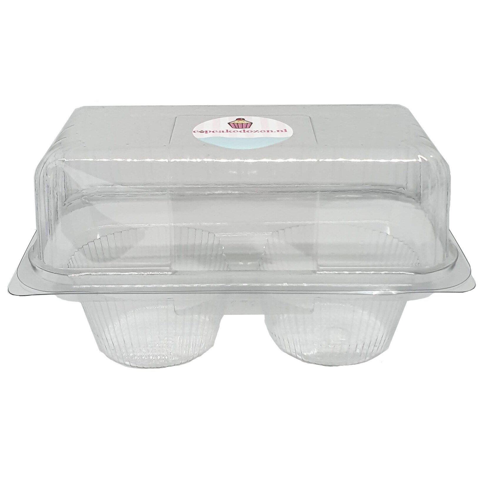 Cupcakedozen.nl Transparante doos voor 2 cupcakes (per 228 stuks)