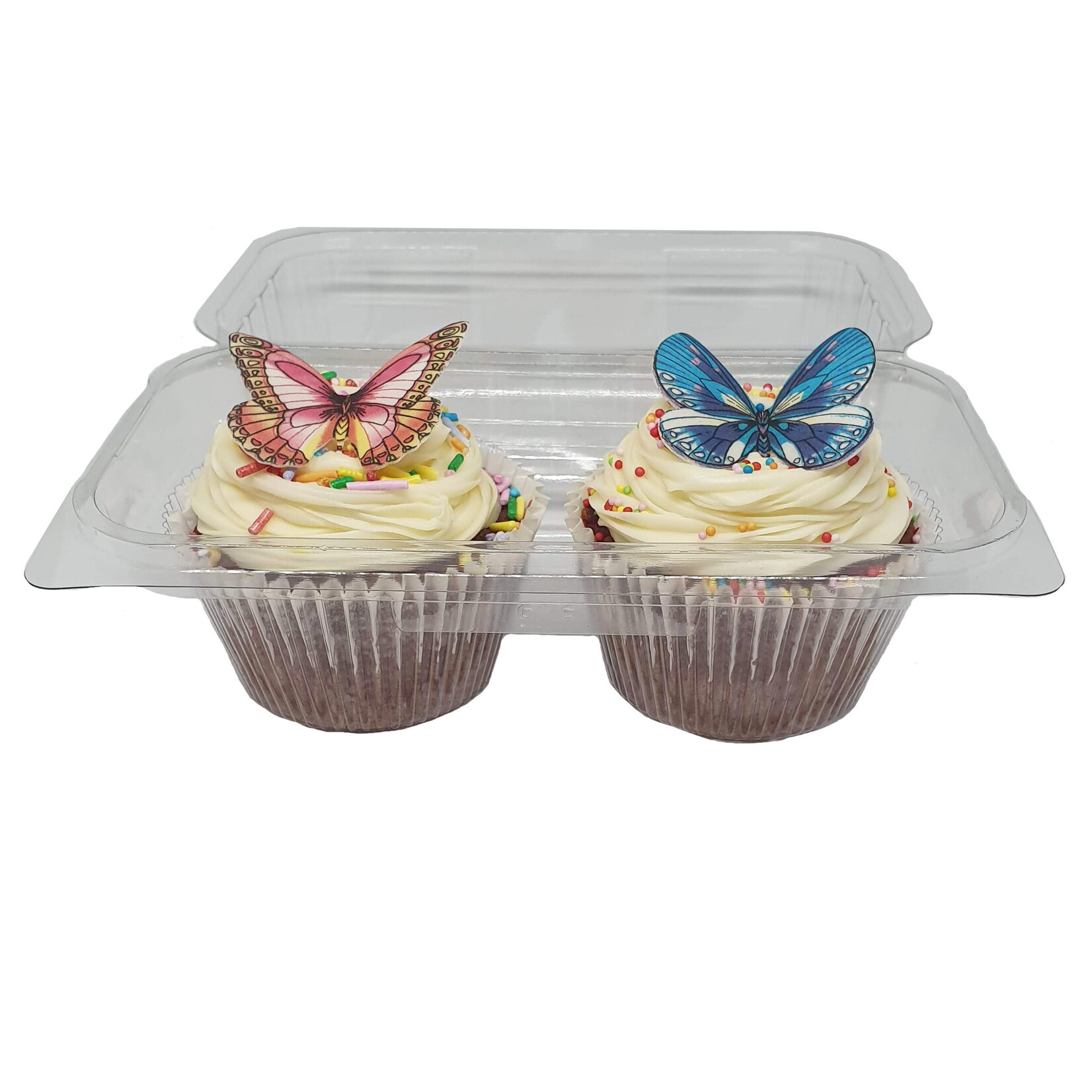 Cupcakedozen.nl Transparante doos voor 2 cupcakes (per 228 stuks)