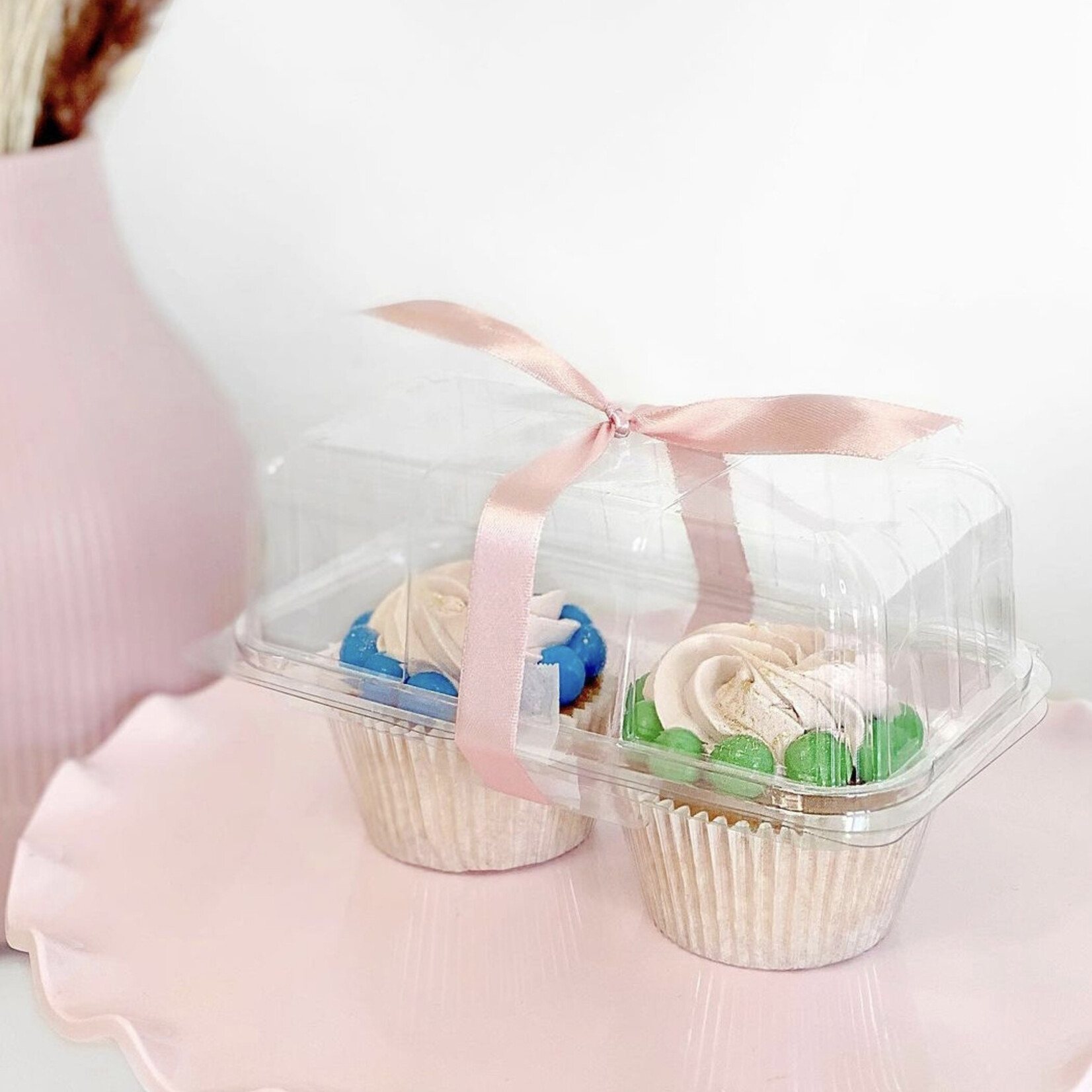 Cupcakedozen.nl Transparante doos voor 2 cupcakes (per 228 stuks)