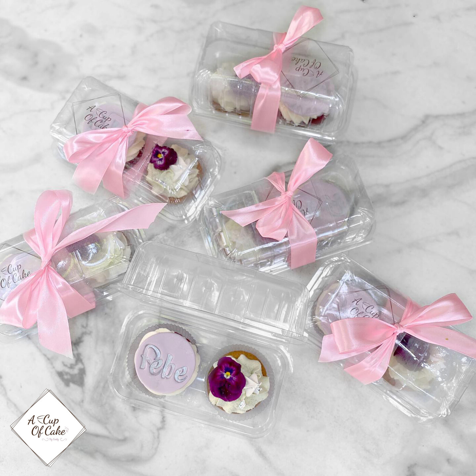 Cupcakedozen.nl Transparante doos voor 2 cupcakes (per 228 stuks)