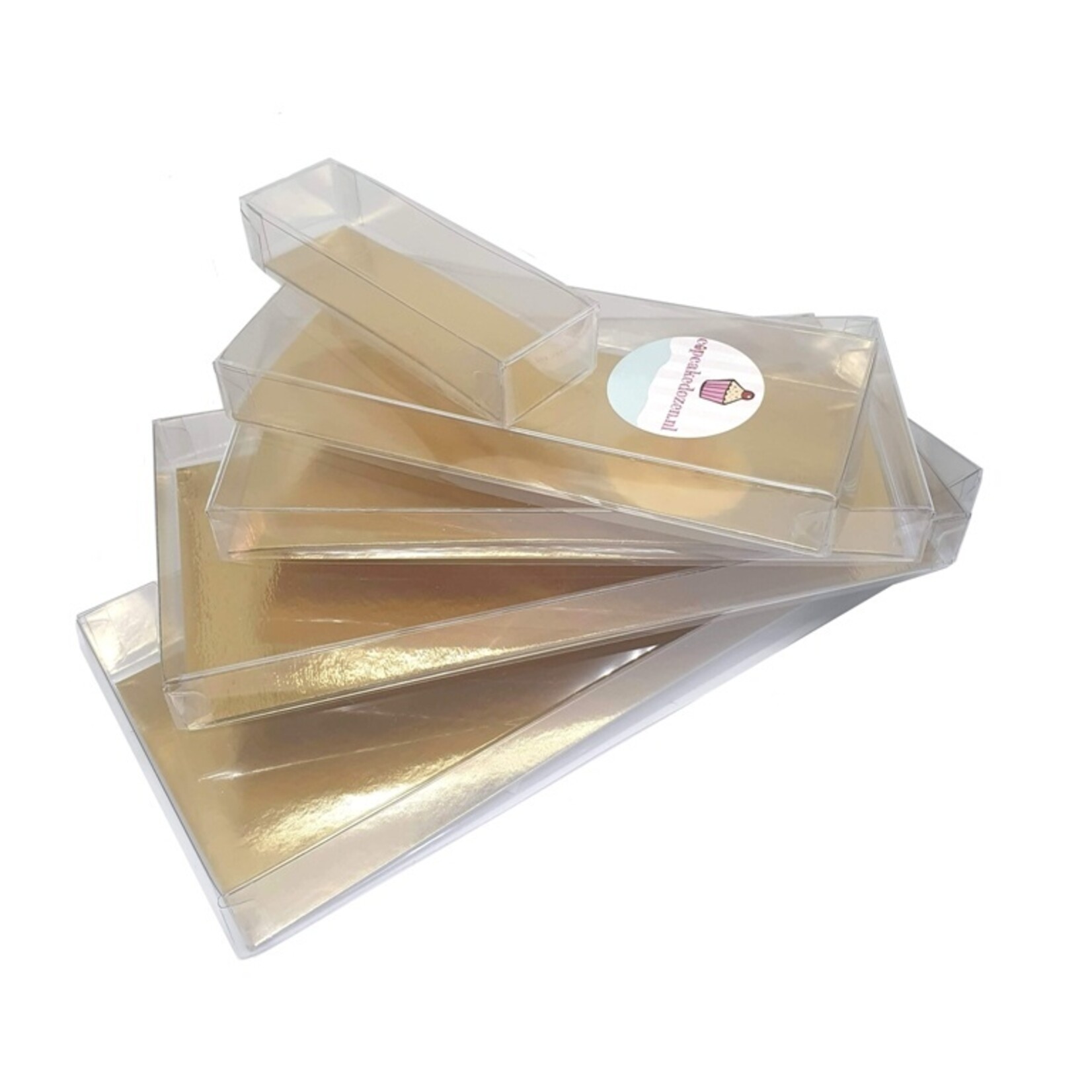 Cupcakedozen.nl Transparante doos rechthoek laag - diverse maten (per 100 stuks)