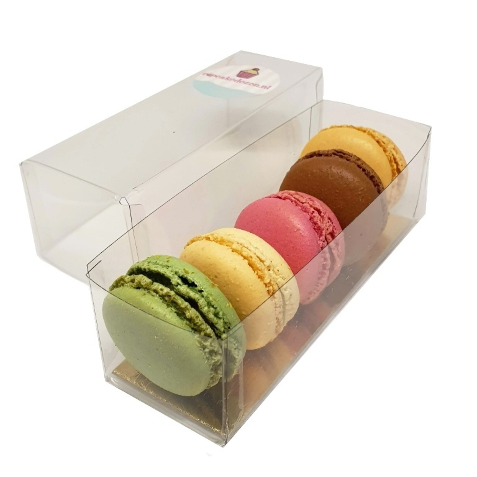 Cupcakedozen.nl Transparante dozen voor macarons in diverse maten (per 100 stuks)